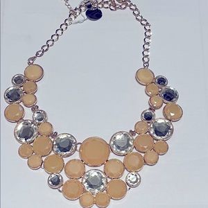 INC Gold tone peach & crystal necklace